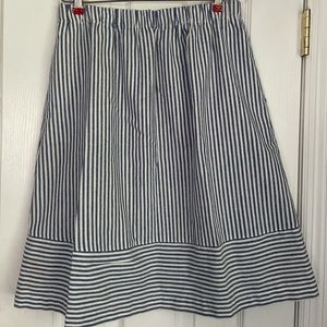 J.Crew white and blue pin striped skirt